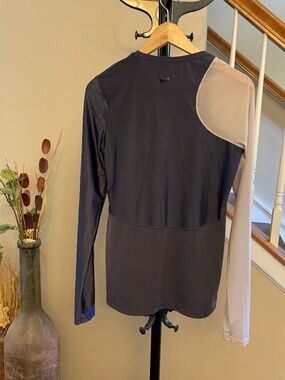 Nike Pro Hypercool Asymmetrical Sheer Mesh Long Sleeve Top Multicolor Medium